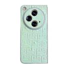 For OPPO Find N3 Pearlescent Paint Gradient Geometric Leather Phone Case(Green) - 1
