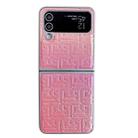 For Samsung Galaxy Z Flip4 5G Pearlescent Paint Gradient Geometric Leather Phone Case(Pink) - 1