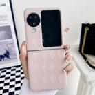 For OPPO Find N3 Flip Pearlescent Paint Diamond Shaped Checkered Leather Phone Case(Pink) - 2