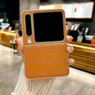 For Huawei Pura X Pearlescent Paint Diamond Shaped Checkered Leather Phone Case(Brown) - 2