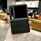 For Huawei Pura X Pearlescent Paint Diamond Shaped Checkered Leather Phone Case(Black) - 2