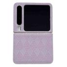 For Huawei Pura X Pearlescent Paint Diamond Shaped Checkered Leather Phone Case(Purple) - 1