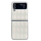 For Samsung Galaxy Z Flip4 5G Pearlescent Paint Diamond Shaped Checkered Leather Phone Case(Silver) - 1
