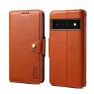 For Google Pixel 6 Pro Denior Cowhide Texture Wallet Style Leather Phone Case(Brown) - 1