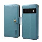 For Google Pixel 6 Pro Denior Cowhide Texture Wallet Style Leather Phone Case(Blue) - 1