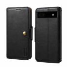 For Google Pixel 6a Denior Cowhide Texture Wallet Style Leather Phone Case(Black) - 1