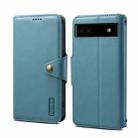 For Google Pixel 6a Denior Cowhide Texture Wallet Style Leather Phone Case(Blue) - 1