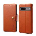 For Google Pixel 7 5G Denior Cowhide Texture Wallet Style Leather Phone Case(Brown) - 1