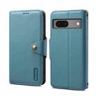 For Google Pixel 7 5G Denior Cowhide Texture Wallet Style Leather Phone Case(Blue) - 1