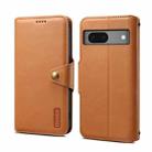 For Google Pixel 7 5G Denior Cowhide Texture Wallet Style Leather Phone Case(Khaki) - 1