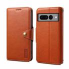 For Google Pixel 7 Pro 5G Denior Cowhide Texture Wallet Style Leather Phone Case(Brown) - 1