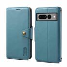 For Google Pixel 7 Pro 5G Denior Cowhide Texture Wallet Style Leather Phone Case(Blue) - 1