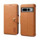 For Google Pixel 7 Pro 5G Denior Cowhide Texture Wallet Style Leather Phone Case(Khaki) - 1