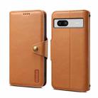 For Google Pixel 7a Denior Cowhide Texture Wallet Style Leather Phone Case(Khaki) - 1