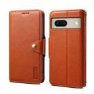 For Google Pixel 8 Denior Cowhide Texture Wallet Style Leather Phone Case(Brown) - 1