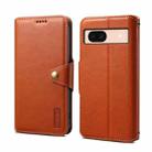 For Google Pixel 8a Denior Cowhide Texture Wallet Style Leather Phone Case(Brown) - 1