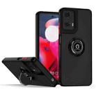 For Motorola Moto G24 / G04 Q Shadow 1 Series TPU + PC Phone Case with Ring(Black+Red) - 1