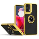 For Motorola Moto G24 / G04 Q Shadow 1 Series TPU + PC Phone Case with Ring(Yellow) - 1