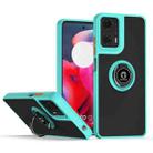 For Motorola Moto G24 / G04 Q Shadow 1 Series TPU + PC Phone Case with Ring(Sky Blue) - 1