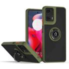 For Motorola Moto G24 / G04 Q Shadow 1 Series TPU + PC Phone Case with Ring(Army Green) - 1
