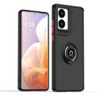 For Motorola Moto G85 Q Shadow 1 Series TPU + PC Phone Case with Ring(Black+Red) - 1