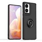 For Motorola Moto G85 Q Shadow 1 Series TPU + PC Phone Case with Ring(Black+Black) - 1