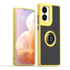 For Motorola Moto G85 Q Shadow 1 Series TPU + PC Phone Case with Ring(Yellow) - 1