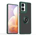 For Motorola Moto G85 Q Shadow 1 Series TPU + PC Phone Case with Ring(Dark Green) - 1