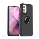 For Motorola Moto G55 Q Shadow 1 Series TPU + PC Phone Case with Ring(Black+Red) - 1