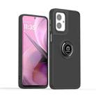 For Motorola Moto G55 Q Shadow 1 Series TPU + PC Phone Case with Ring(Black+Black) - 1