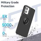 For Motorola Moto G55 Q Shadow 1 Series TPU + PC Phone Case with Ring(Black+Black) - 3