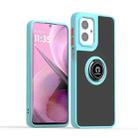 For Motorola Moto G55 Q Shadow 1 Series TPU + PC Phone Case with Ring(Sky Blue) - 1