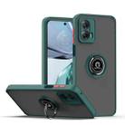 For Motorola Moto G 5G 2023 Q Shadow 1 Series TPU + PC Phone Case with Ring(Dark Green) - 1