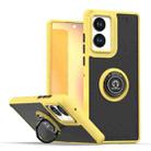 For Motorola Edge 2024 Q Shadow 1 Series TPU + PC Phone Case with Ring(Yellow) - 1