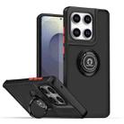 For Motorola Edge 60 / 60 Fusion Q Shadow 1 Series TPU + PC Phone Case with Ring(Black+Red) - 1