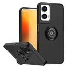 For Motorola Moto G35 Q Shadow 1 Series TPU + PC Phone Case with Ring(Black+Black) - 1