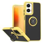 For Motorola Moto G35 Q Shadow 1 Series TPU + PC Phone Case with Ring(Yellow) - 1