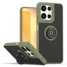 For Motorola Moto G75 5G Q Shadow 1 Series TPU + PC Phone Case with Ring(Army Green) - 1