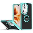 For OPPO Reno11 Pro Global Q Shadow 1 Series TPU + PC Phone Case with Ring(Sky Blue) - 1