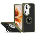 For OPPO Reno11 Pro Global Q Shadow 1 Series TPU + PC Phone Case with Ring(Army Green) - 1