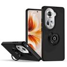 For OPPO Reno11 Global Q Shadow 1 Series TPU + PC Phone Case with Ring(Black+Black) - 1