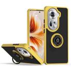 For OPPO Reno11 Global Q Shadow 1 Series TPU + PC Phone Case with Ring(Yellow) - 1