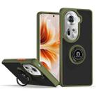 For OPPO Reno11 Global Q Shadow 1 Series TPU + PC Phone Case with Ring(Army Green) - 1