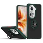 For OPPO Reno11 Global Q Shadow 1 Series TPU + PC Phone Case with Ring(Dark Green) - 1