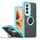 For OPPO Reno12 Pro Global Q Shadow 1 Series TPU + PC Phone Case with Ring(Sky Blue) - 1
