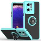 For OPPO Find X5 Q Shadow 1 Series TPU + PC Phone Case with Ring(Sky Blue) - 1