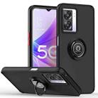 For OPPO A57 5G 2022 Q Shadow 1 Series TPU + PC Phone Case with Ring(Black+Red) - 1