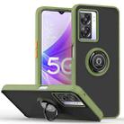 For OPPO A57 5G 2022 Q Shadow 1 Series TPU + PC Phone Case with Ring(Army Green) - 1