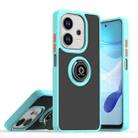 For OPPO A3 4G / A40 4G / A40M Q Shadow 1 Series TPU + PC Phone Case with Ring(Sky Blue) - 1