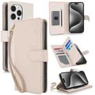 For iPhone 15 Pro Multi-Card Wallet RFID Leather Phone Case(Apricot) - 1